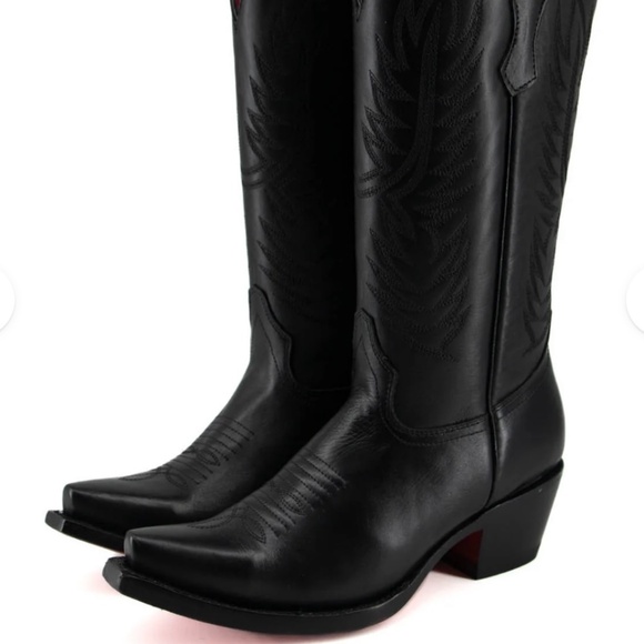 Ruby Ebano Red Sole Snip Toe Cowgirl Boot - Picture 1 of 2
